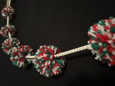 Holiday Pom Pom Garland - Red, White And Green