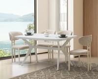 Esszimmer-Set Esstisch 4X StüHle Weiß Holz Komfortabel Modern
