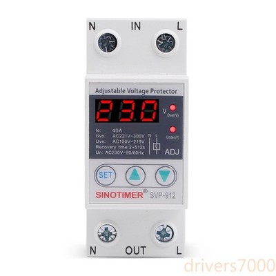 SVP-912 40A 63A 80A 220V Adjustable Over and Under Voltage Protective Device
