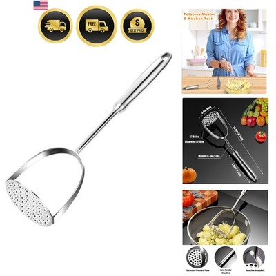 Potato Masher,Stainless Steel Mashed Potatoes Masher with Long Handle for Bea...