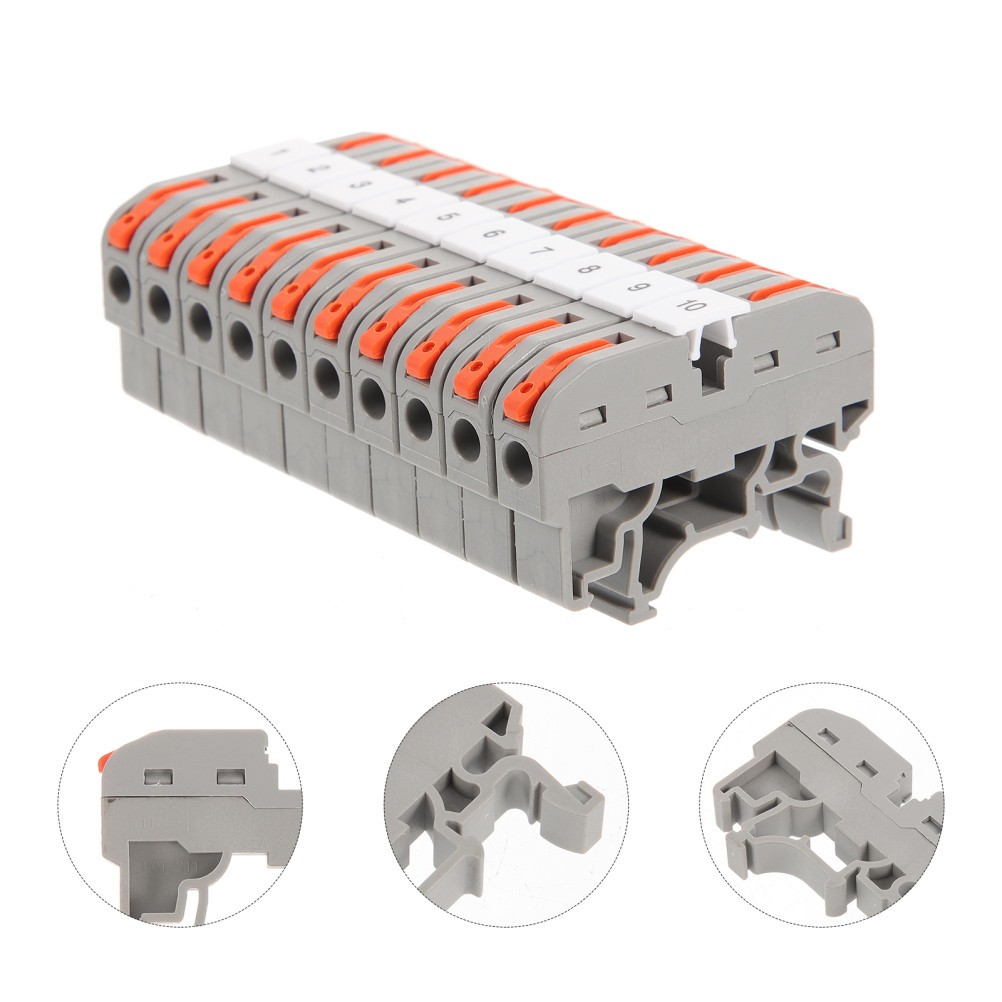 20 Sets Din Rail Wire Terminal Block Electrical Cabinets Distribution