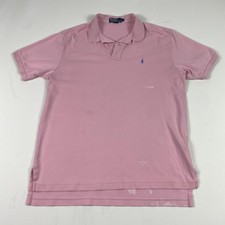 Polo Ralph Lauren Polo Shirt Mens Large Pink Short Sleeve Embroidered Pony Logo