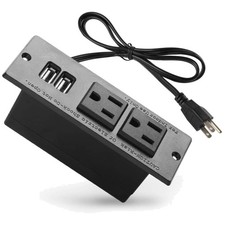 Recessed Power Strip Socket with USB for Desks