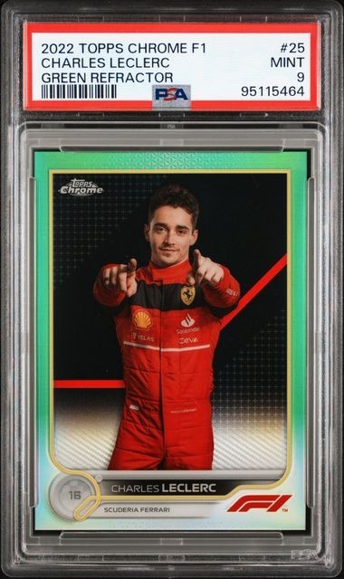 2022 Topps Chrome Formula 1 - Charles Leclerc #25 Green Refractor /99 PSA 9