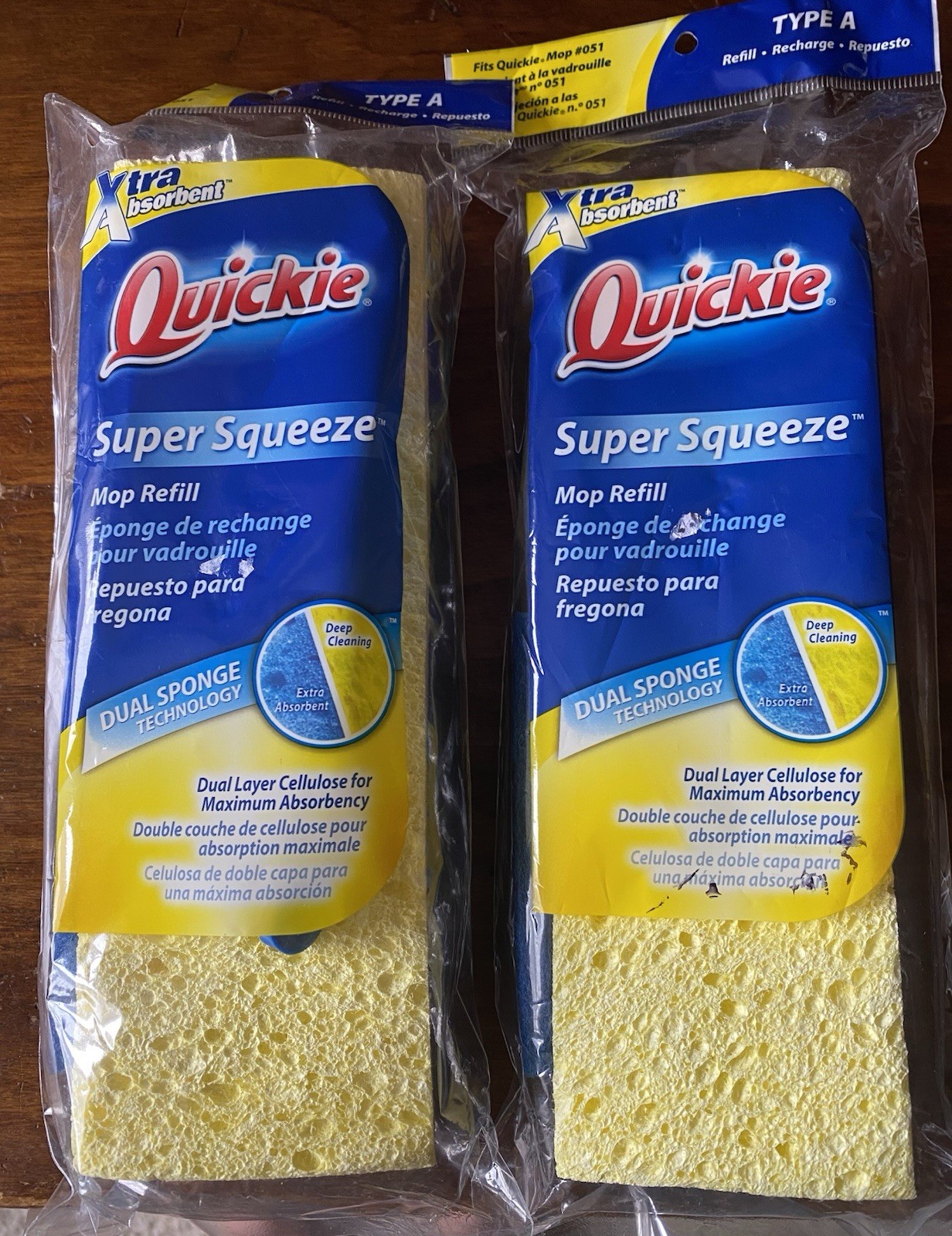 2 Quickie Super Squeeze Mop Refills Sponge Type A  #051 SEAL