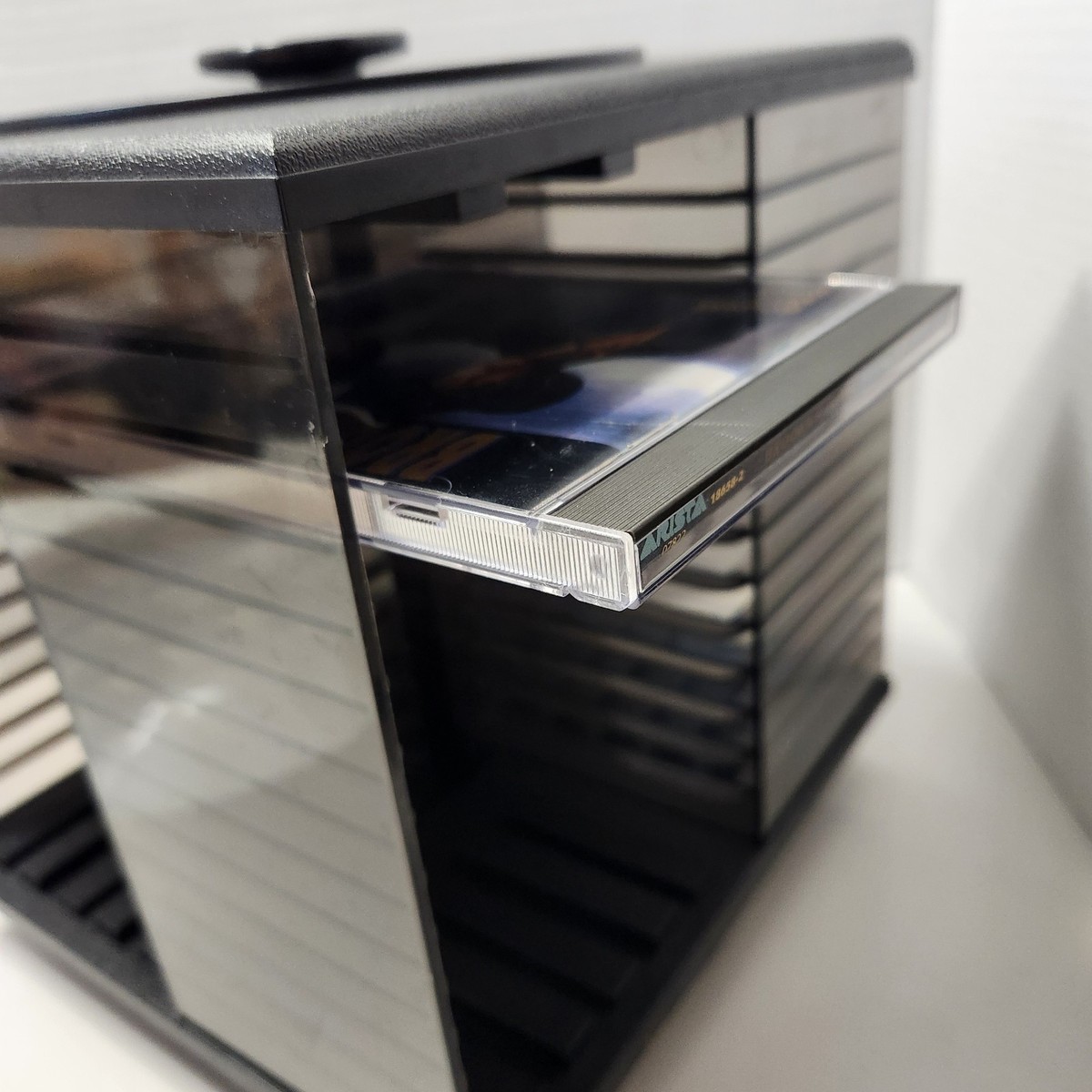 Vintage Space Age Rotating CD Storage Rack Carousel Spinning Tower