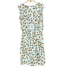 DIANE VON FURSTENBERG Tamara Dress 2 Camo Leopard Blue Silk Faux Wrap DVF EUC