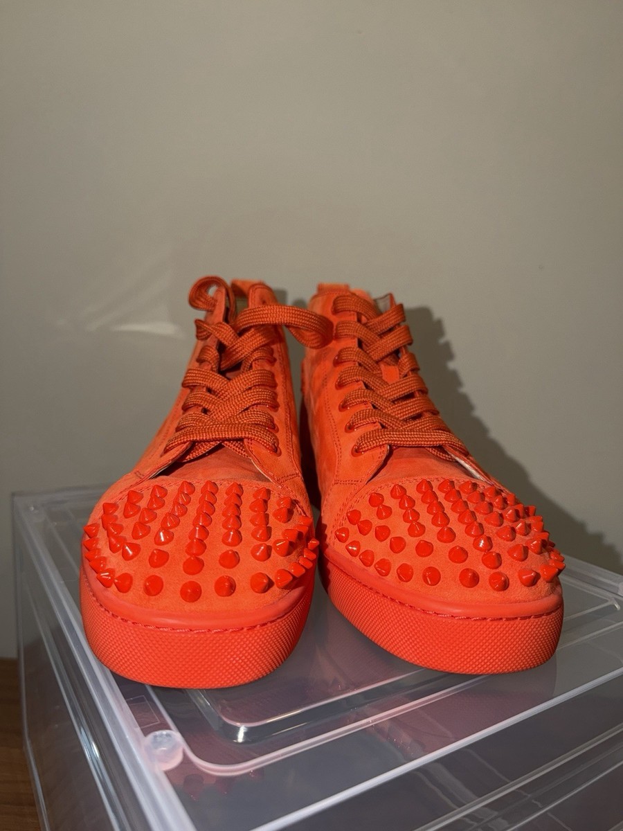Christian Louboutin Orange Suede Spiked Men's Sneakers Size 42 | eBay