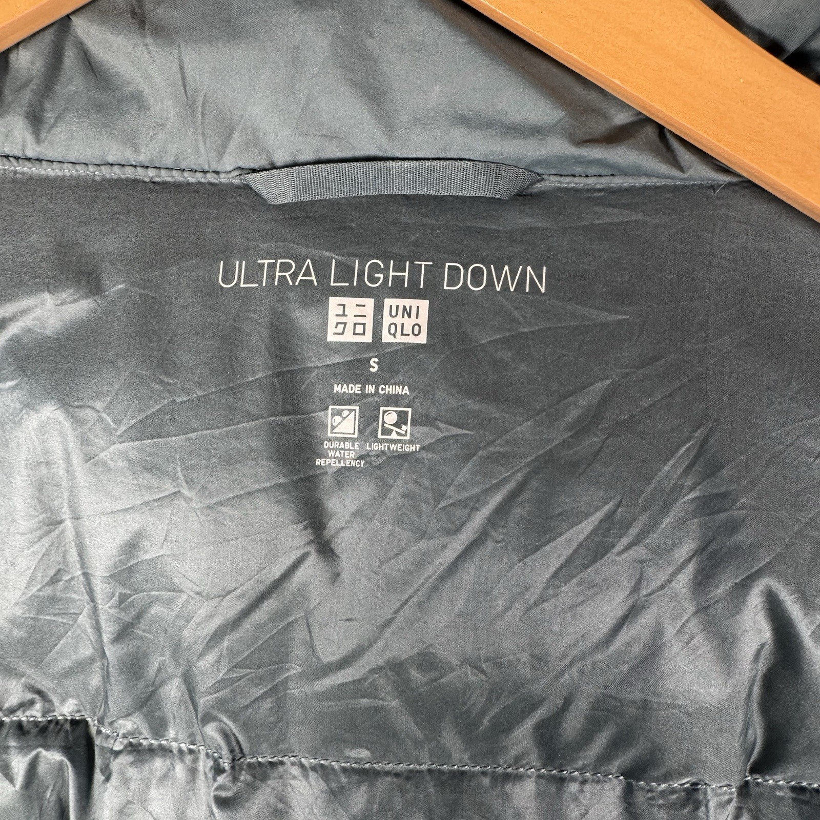 Uniqlo Powder Soft Down Jacket Womens Small Blue Puffer Nano Design Packable image 7