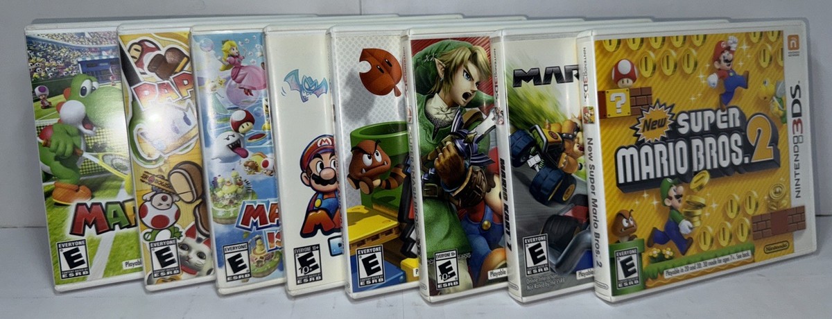 Nintendo 3DS Mario 8x Game Mega Set Complete CIB w/ Manuals