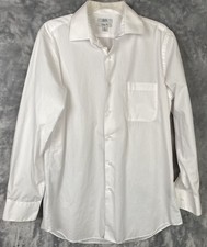 Croft Barrow Men's Button-Down Long Sleeve White Dress Shirt Classic Fit Size M