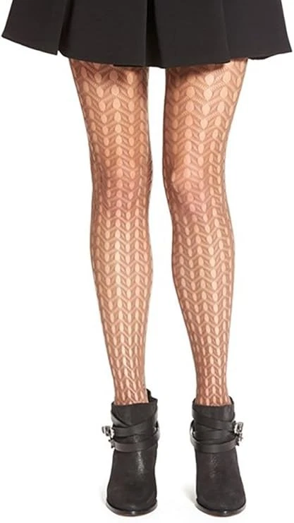 Medias de red caladas para mujer HUE S/M marrón rojizo Foto 3 de 4