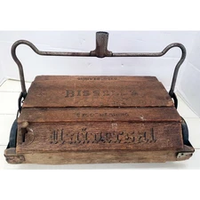 Antique Bissell Wooden Vacuum Sweeper Cyco Bearing Universal Wood Floor   