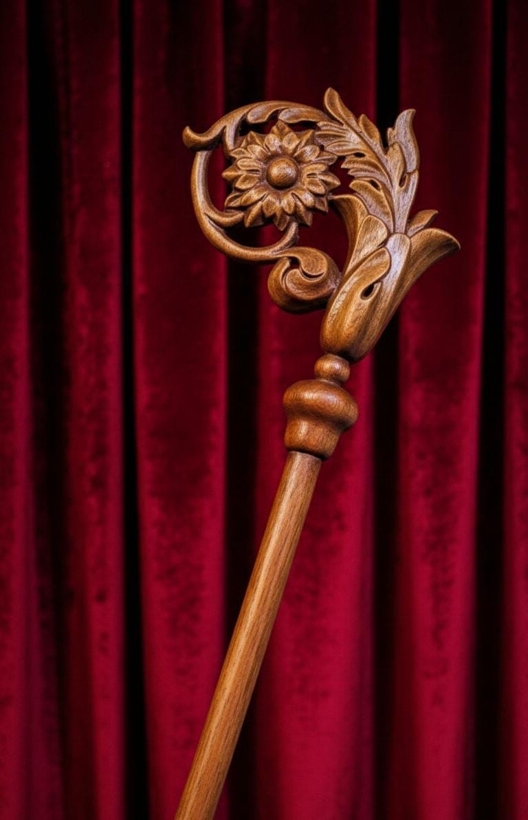Wood CROZIER Polish Staff Crosier Bishop Quality Craftsmanship, 70"Christmas G1