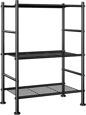 Storage Shelves, 3-Tier Metal Shelving, Wire Shelving with Adjustable Levelin...