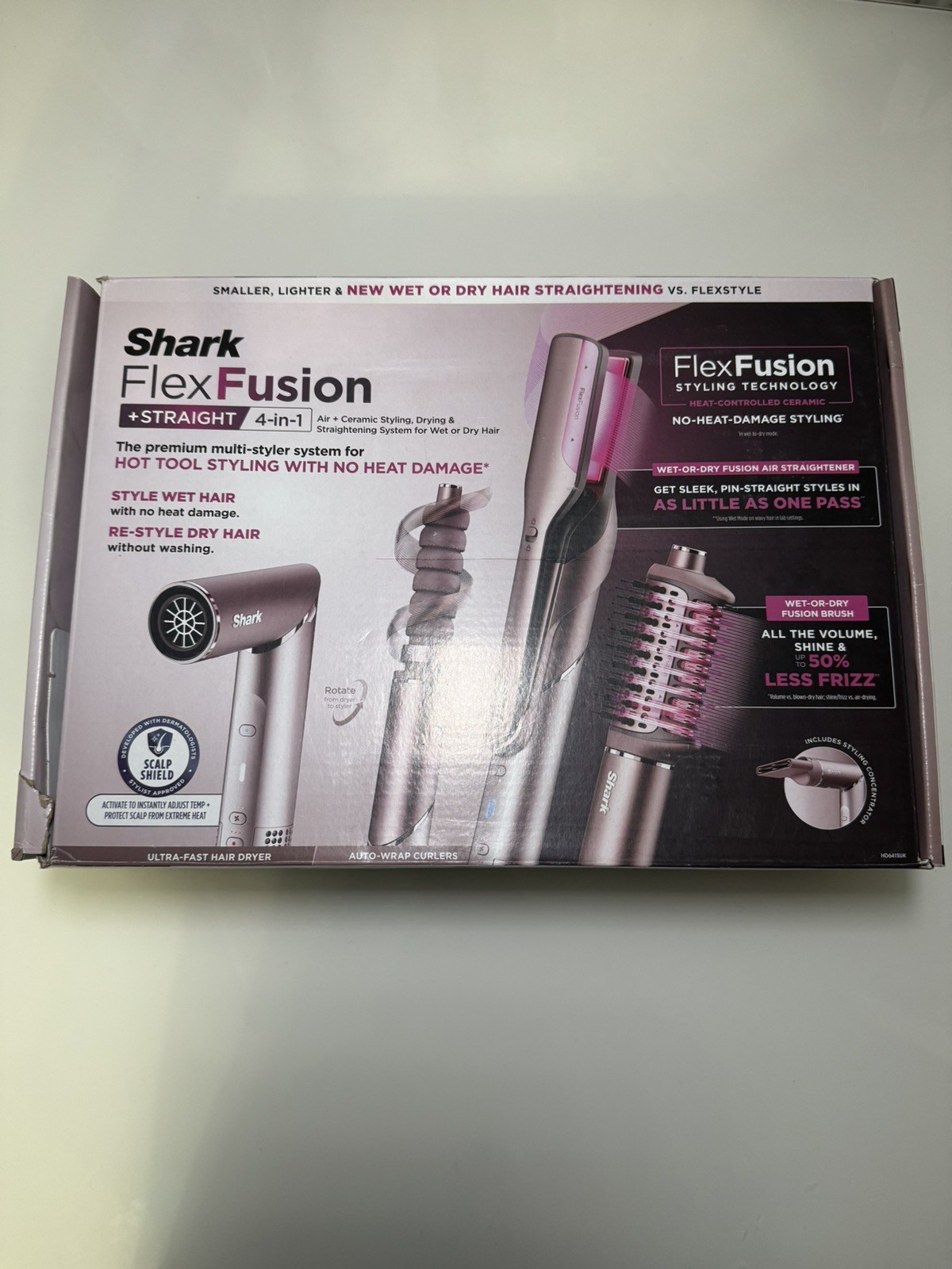 Shark FlexFusion Straight 4 in 1 AirStyler Dryer & Ceramic Straightener HD641SUK