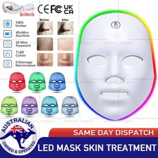 7 Color LED Light Photon Face Mask Neck Rejuvenation Skin Facial Wrinkle Therapy