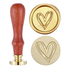 Heart Wax Seal Stamp, Yoption Vintage Brass Head Wooden Handle Sealing 