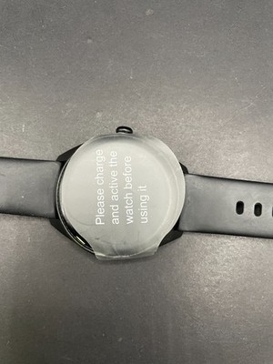 Black Smartwatch Fitness Activity Tracker Round Dial New with Protective Film