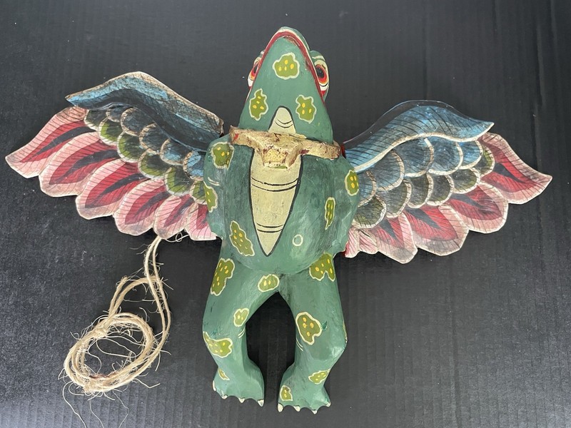 Balinese Folk Art Flying Frog Mobile Spirit Guardian Chaser Folk Art