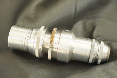 Vintage Cine Kodak Telephoto 152mm f 4.5 cine lens w/ C mount adapt. from USA