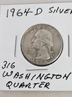 1964  D Washington Quarter VG+/F Condition 90% Silver-Better Date # 316