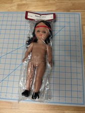 Vintage Fibre Craft Native American Indian Girl Doll Plastic 13" 3045