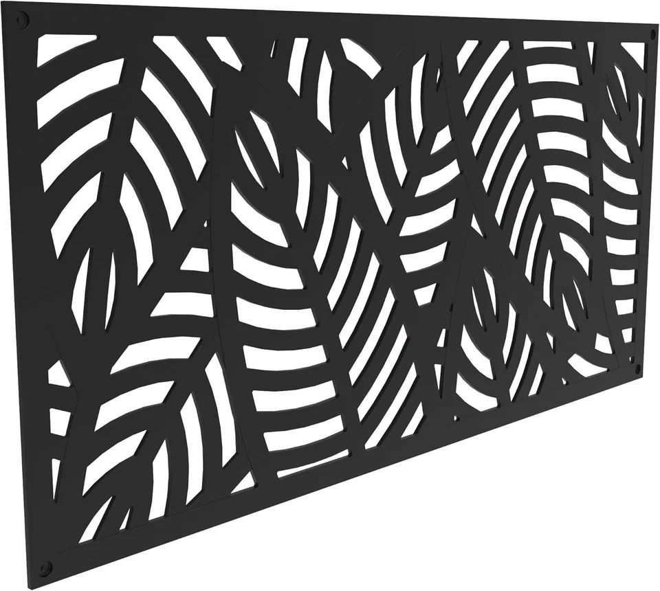 2 ft. x 4 ft. Sanibel Black Polypropylene Decorative Screen Panel, Set 4 Panels - Image 4 of 4
