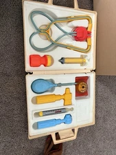 Fisher Price Medical Kit Vintage 1970s Doctor Kit Nurse Kit with case.
