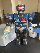 Robot Toy Action Figure HAP-P-KID 2005 15" Tall Lights Sound Talks Turbo Fighter