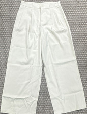 CIDER Womens Beige Solid Pleated Wide-Leg Dress Pants Zip Button Closure