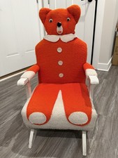 Sedia a dondolo vintage Syd Leach Bubba Bear bambino MCM VINTAGE arancione