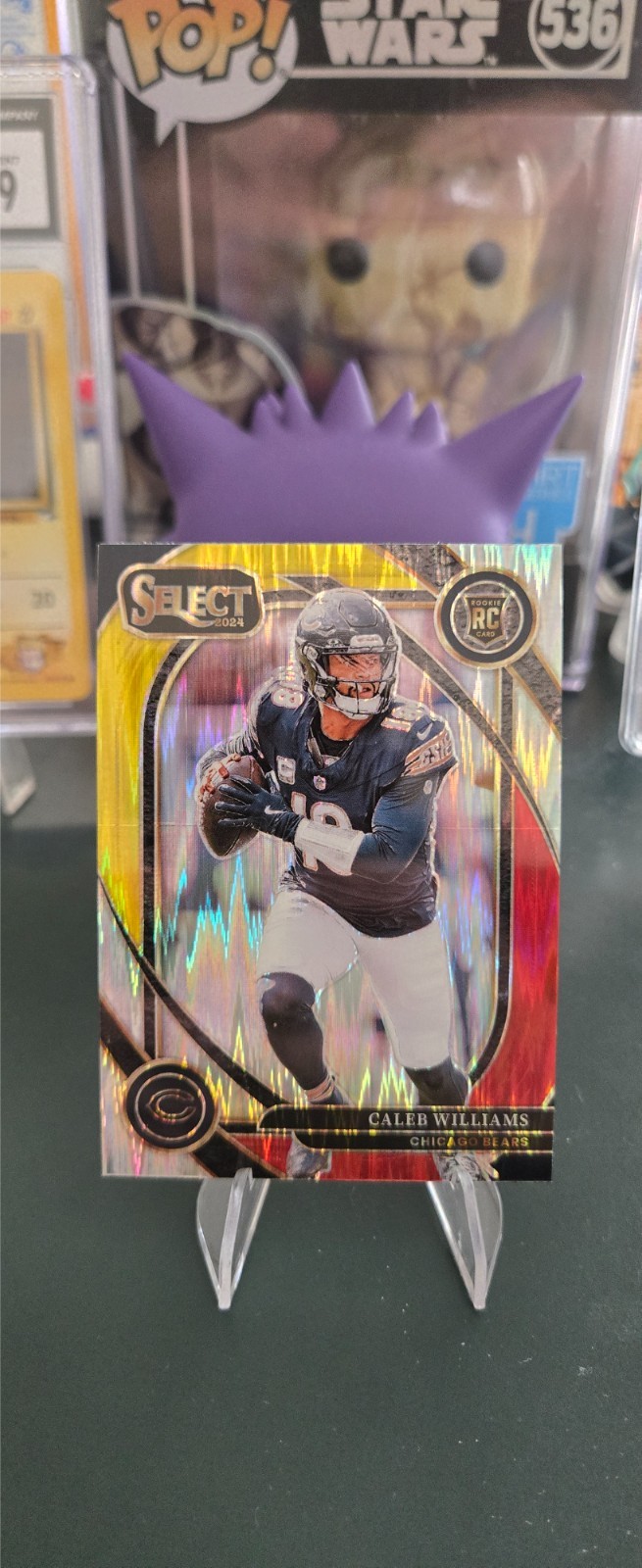 2024 Panini Select - Club Level Caleb Williams #216 Red & Yellow Shock Prizm...