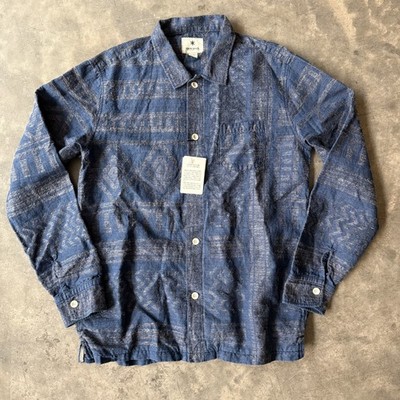 Snow Peak Shirt Jacket in Indigo Pattern Size Small