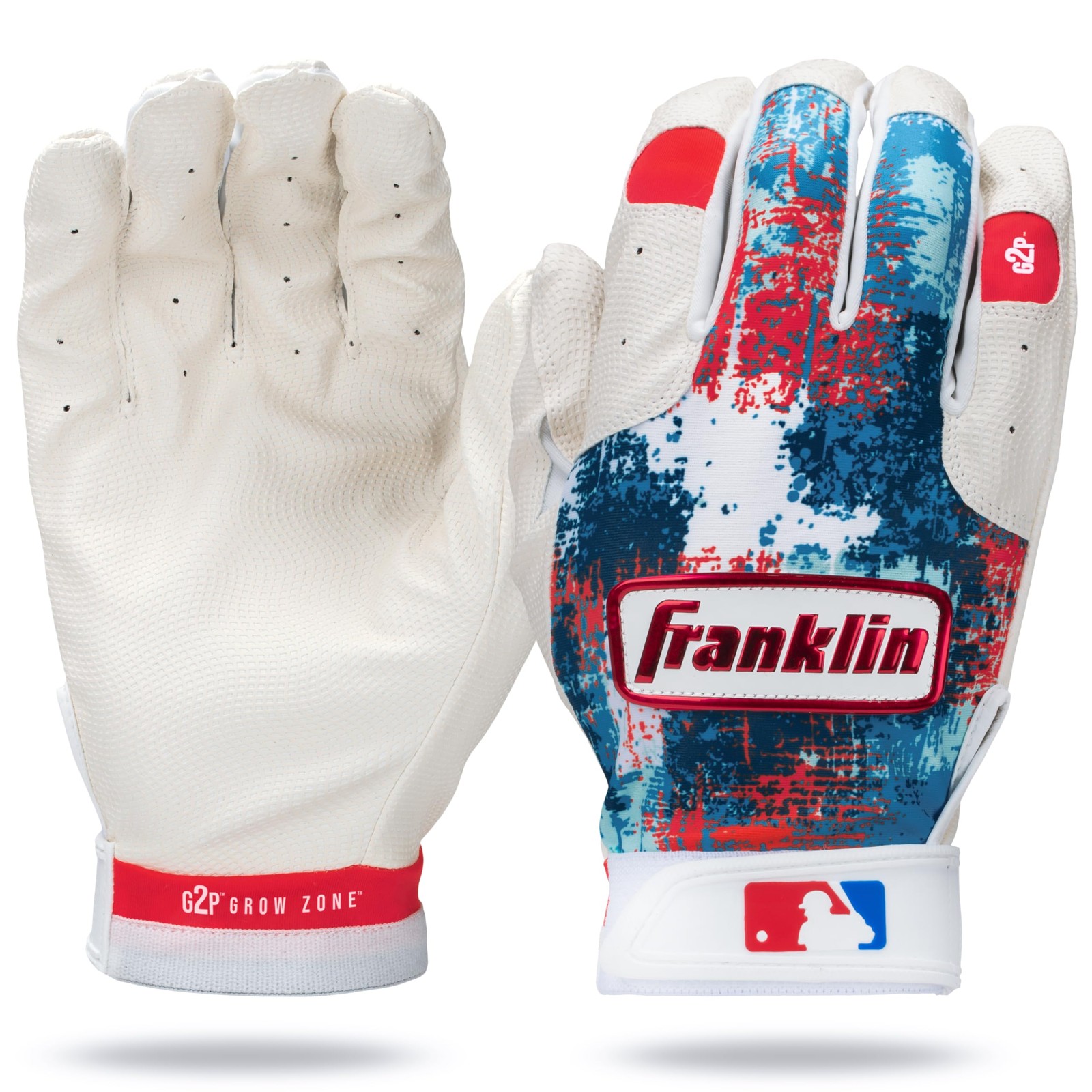 Franklin Sports Grow to Pro Youth X-Small Batting Gloves Red/White/Blue