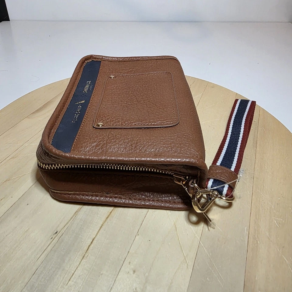 Shinola Detroit Bolso de Aseo Marrón Imitación Cuero con Correa de Muñeca Para AA Nuevo Foto 3 de 4