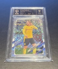 2020-21 Topps Chrome UEFA Champions League Speckle Soccer Card Erling Haaland