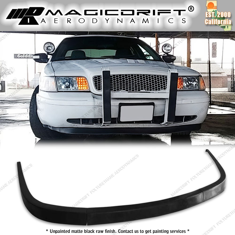 For 98-11 Ford Crown Victoria Vic Mach1 MDA Style Front Bumper Lip Spoiler 3PC