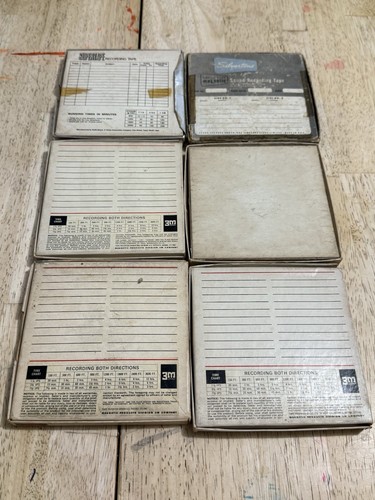Menge 6 gebrauchte 5" Zoll Tonbänder gemischte Marken Scotch Supertape - Bild 2 von 8