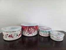 The Pioneer Woman "Merry Meadow" 8-Piece Round Ceramic Bowls with Lids Pre-Owned