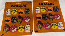 Kids Halloween Fun Shapes Bat, Witch, Ghost, etc. 12 Count Erasers Pack of 2