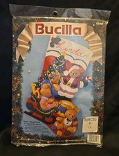 NEW Vintage 1993 BUCILLA TEDDY COLLECTION Christmas STOCKING KIT Applique 83008
