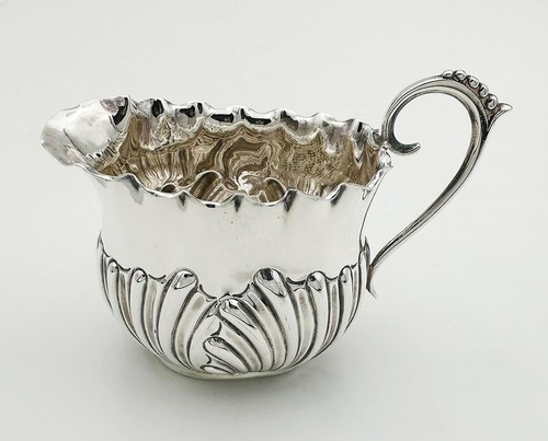 CREAM JUG STERLING SILVER VICTORIAN BIRMINGHAM 1896 JOHN MILLWARD BANKS - Picture 2 of 8