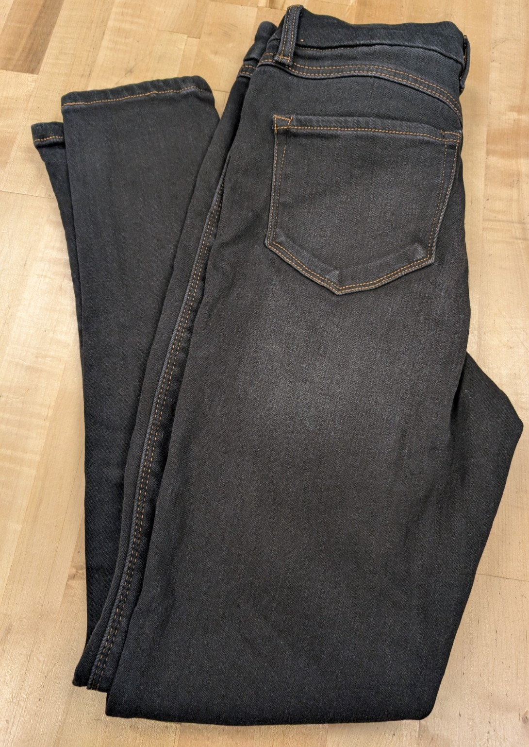 Natural Reflections Fleece-Lined Denim Skinny Jeans Women's 6 Black Stretch