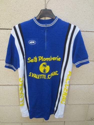 Maillot cycliste SELF PLOMBERIE VALETTE CENAC shirt trikot jersey vintage S / M - Photo 1/3
