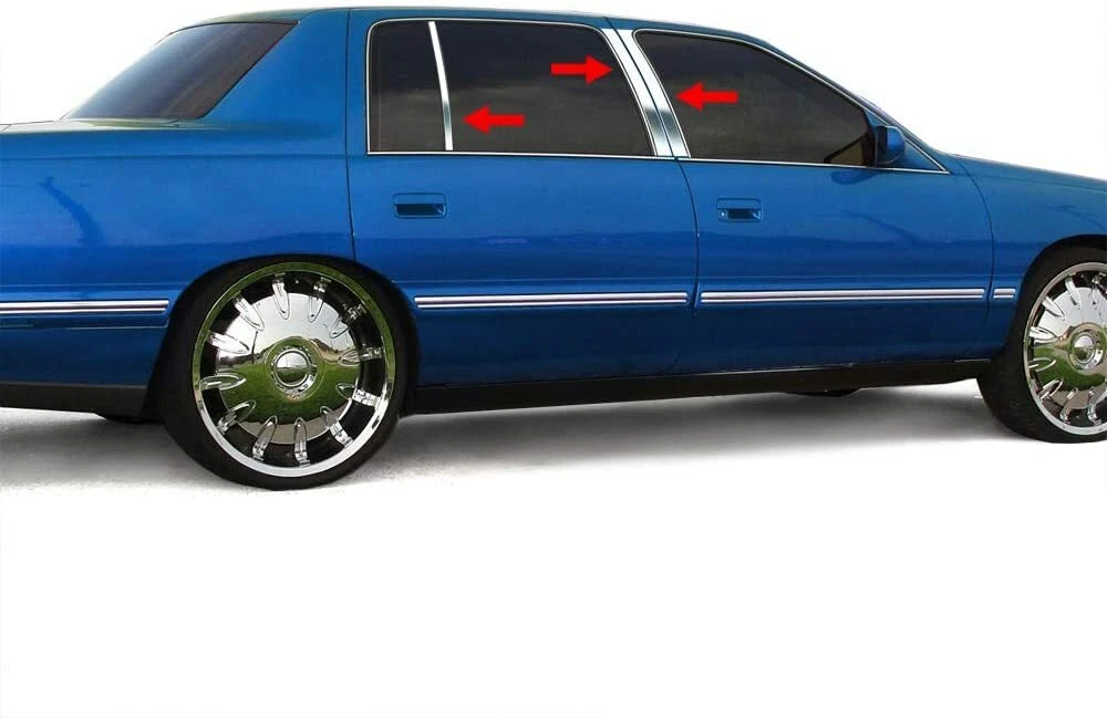 2006 2011 Cadillac DTS 6Pc Chrome Pillar Post Stainless Steel Trim