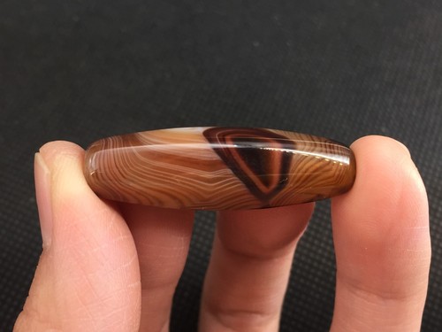 Colgante de cuentas DZi Q19 de ágata natural tibetana raro de colección *ojos de cielo* - Imagen 2 de 7