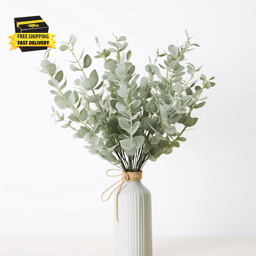 20 Pcs Fake Eucalyptus Stems Faux Eucalyptus Leaves Eucalyptus Artificial Fake G