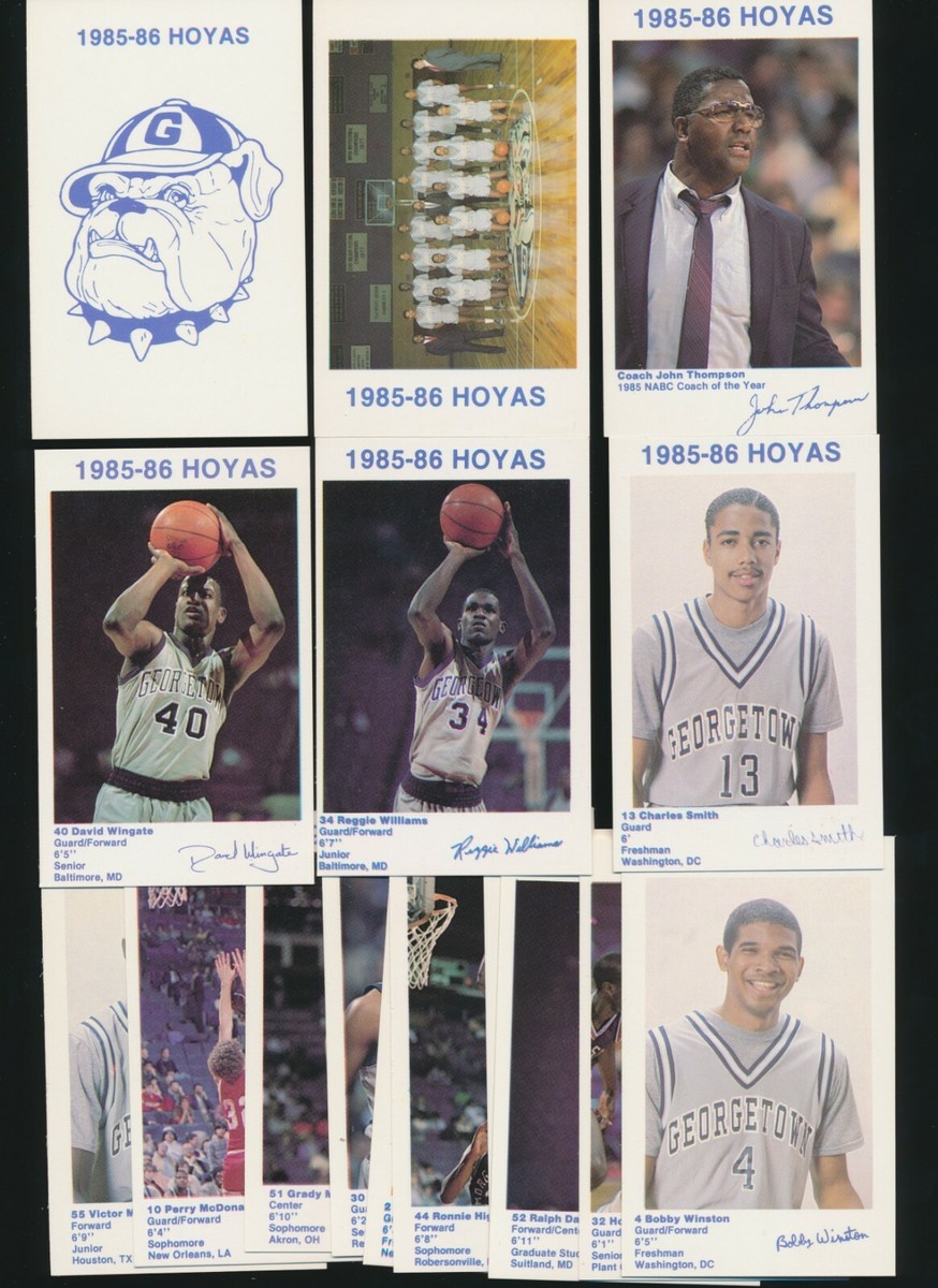 1985-86 GEORGETOWN HOYAS Complete Set (16) -JOHN THOMPSON, REGGIE