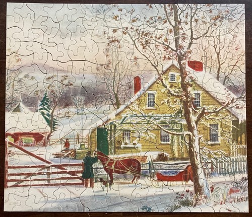 Vintage Guild Picture Puzzle, "New England Winter Scene", Currie & Ives 304 pcs